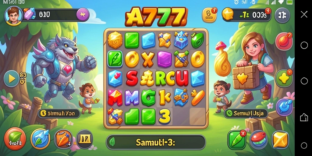 Tampilan memukau dari gameplay Match-3 A7777.