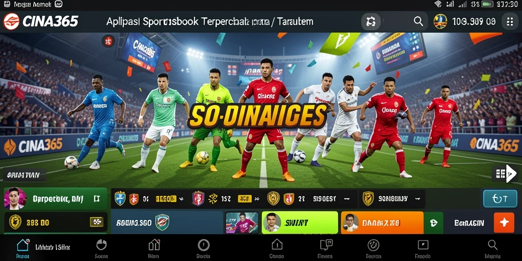 Tampilan menarik dari aplikasi CINA365 saat melakukan taruhan olahraga.