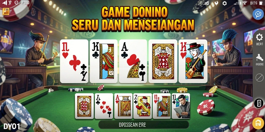 Screenshot gameplay DYO1 menampilkan momen seru saat bermain Domino.