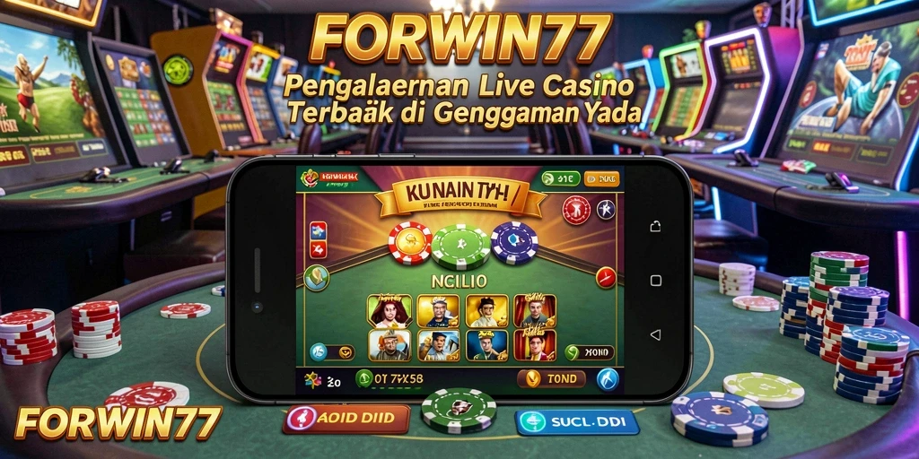 Screenshot gameplay Live Casino yang mendebarkan dari FORWIN77.