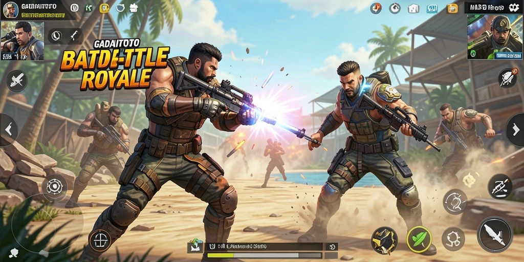 Tampilan gameplay seru di GADAITOTO battle royale.