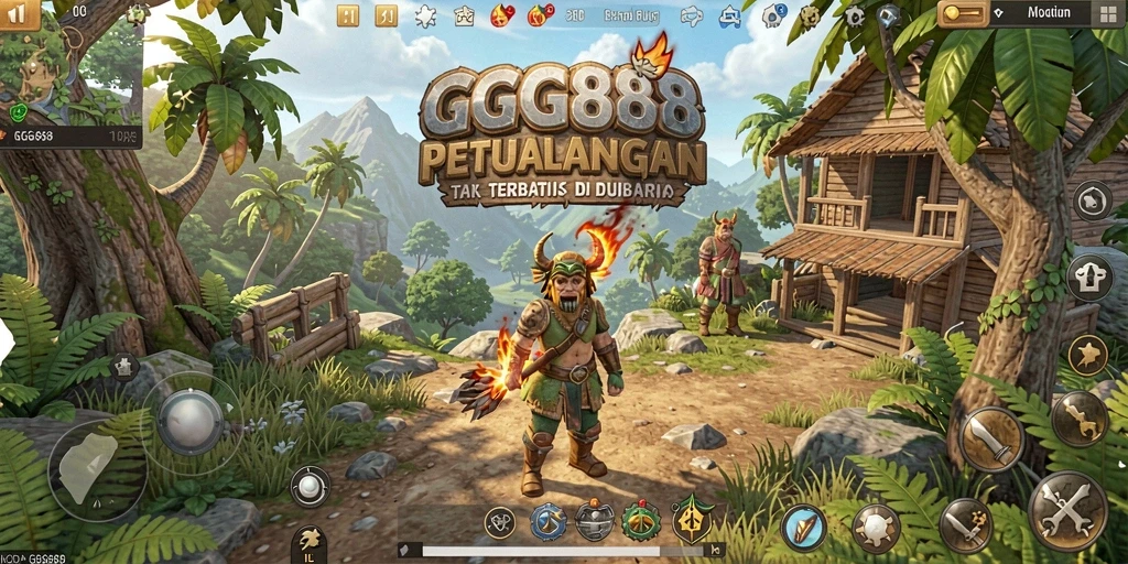 Screenshot GGG888 menampilkan eksplorasi dunia yang luas dan dinamis.
