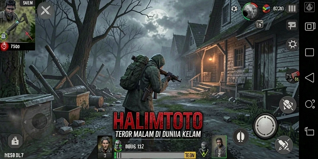 Tampilan gameplay HALIMTOTO yang mencekam dan penuh ketegangan.