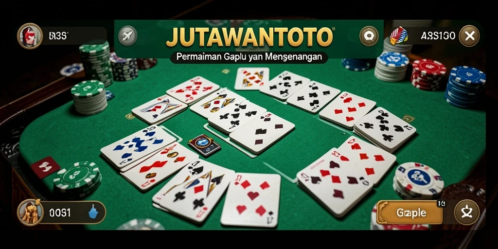 Screenshot JUTAWANTOTO menampilkan gameplay Gaple yang seru dan interaktif.