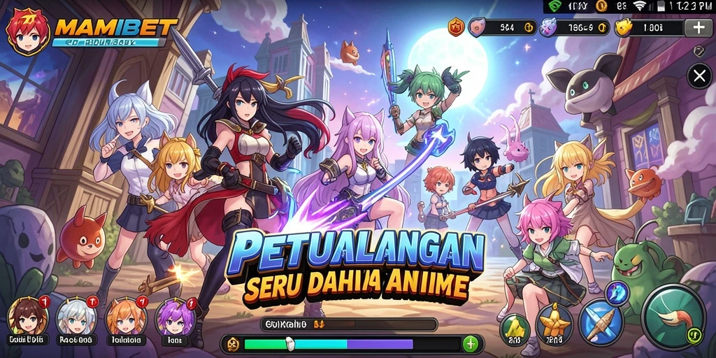 Gameplay MAMIBET menampilkan karakter anime dalam aksi seru.