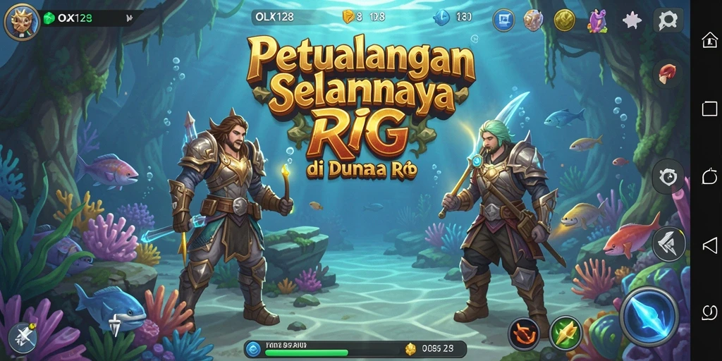 Tangkapan layar utama OLX128 menampilkan aksi seru dalam pertempuran RPG.