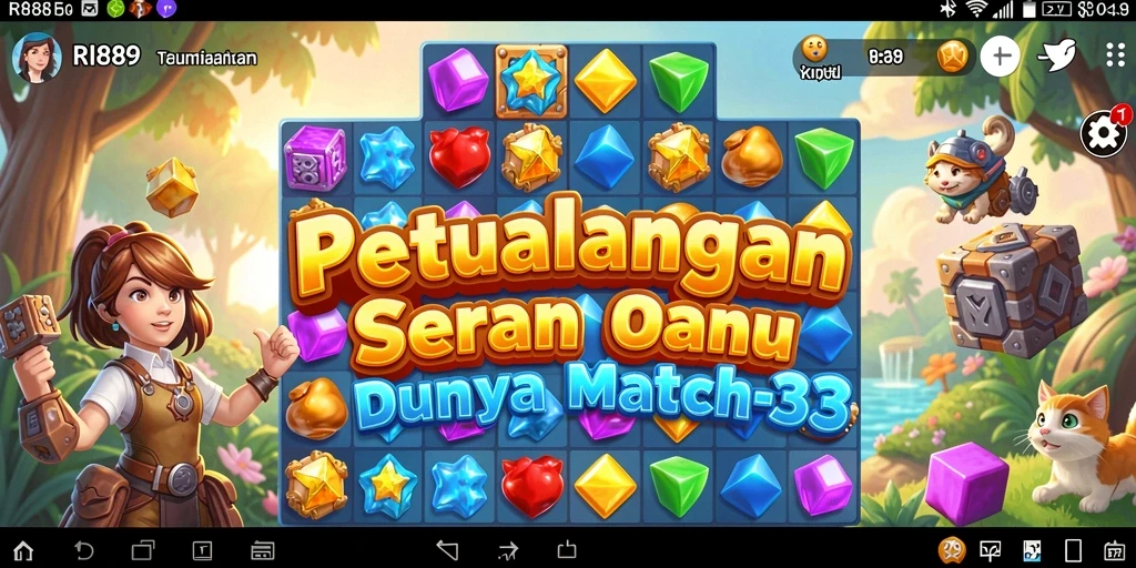 Screenshot gameplay RI889 menampilkan permata cerah dengan kombinasi yang menyenangkan.