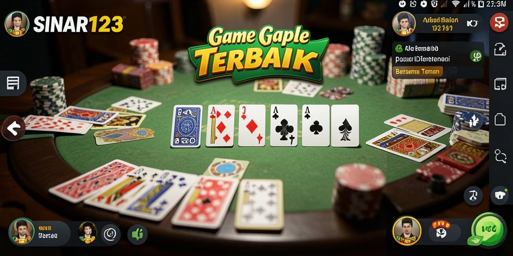 Screenshot gameplay Gaple yang seru dan interaktif.
