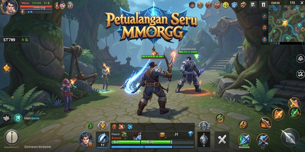 Screenshot gameplay MMORPG ST789 yang memukau dan penuh aksi.