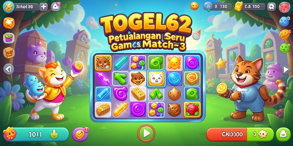 Screenshot gameplay menampilkan momen mencocokkan di TOGEL62.